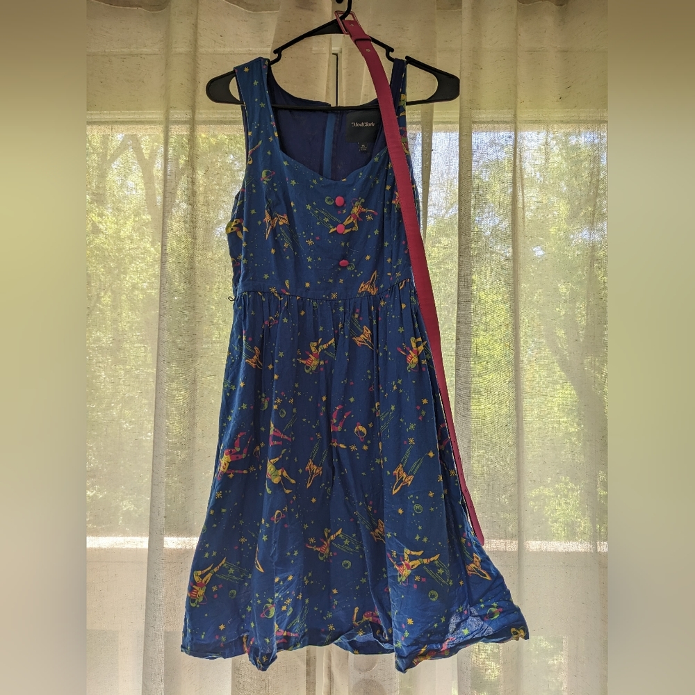 Modcloth space girl novelty print dress